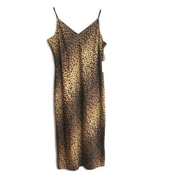 Good American Leopard satin slip dress vanity sz 4 - Picture 12 of 13
